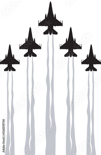 Silhouette of fighter jet
