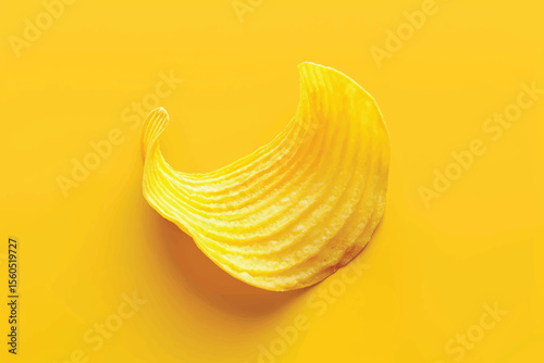 potato chip isolated on yellow background