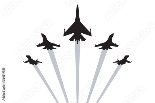 Silhouette of fighter jet