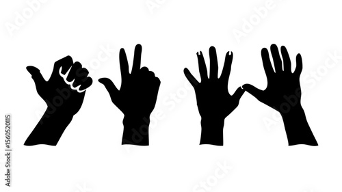 Hand Gestures A Collection of Silhouette Illustrations