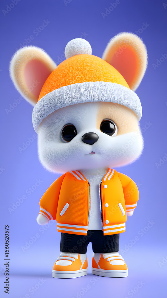 Fototapeta premium 3D cute cartoon animal image IP mascot illustration