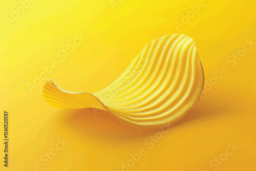 potato chip isolated on yellow background