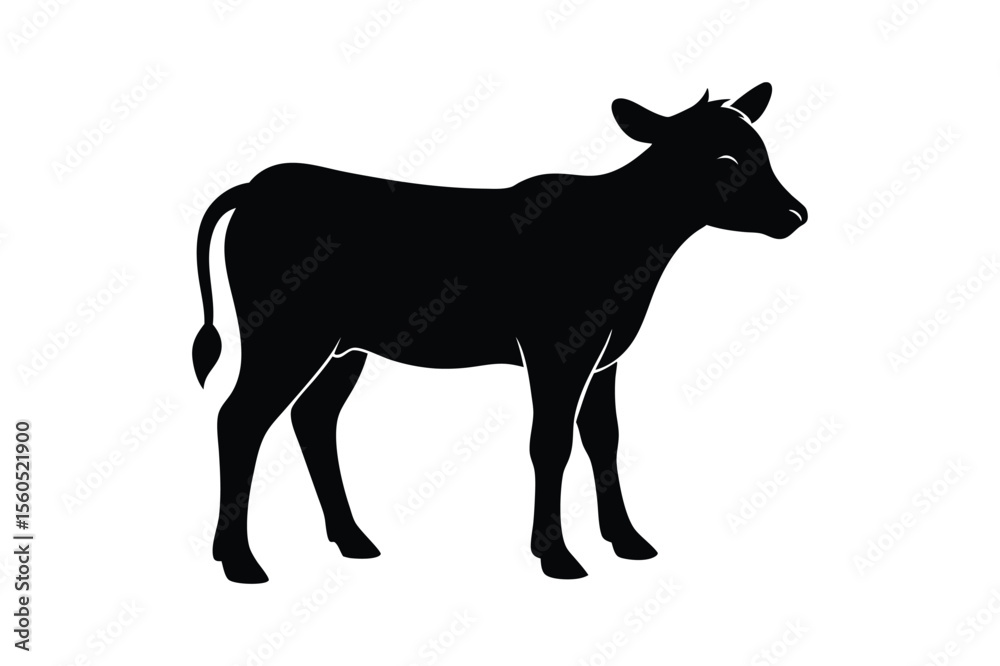 Fototapeta premium A calf silhouette vector art illustration