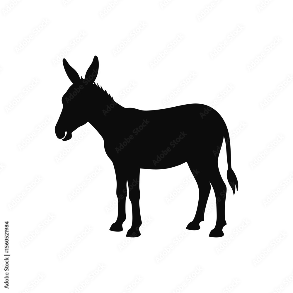 Fototapeta premium A donkey silhouette vector art illustration
