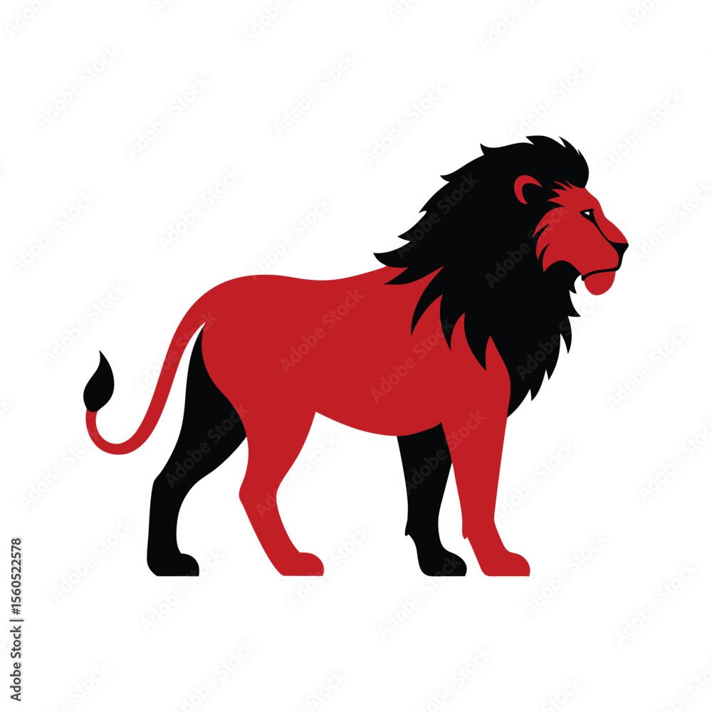 Obraz premium Colorful lion vector art illustration