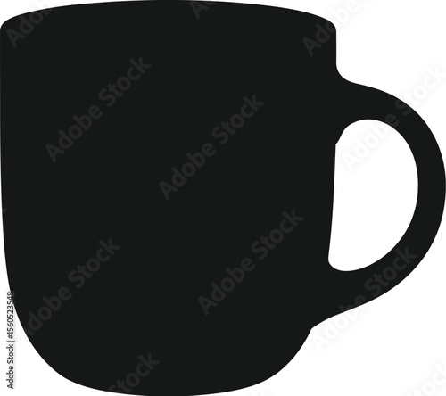 Simple black silhouette mug coffee cup design