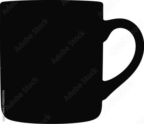 Simple black silhouette mug coffee cup design