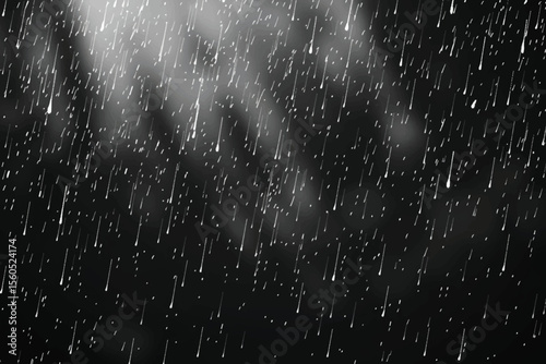 Rain water drops on a black dramatic window glass. Autumn  bokeh depression background. Rain concept