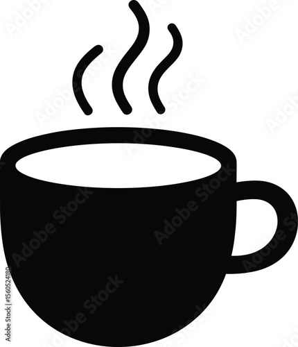 Hot drink silhouette mug coffee tea steam icon
