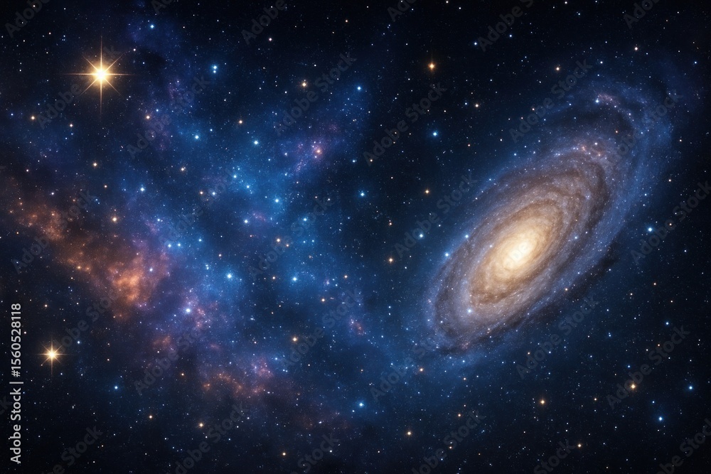Fototapeta premium Vast galaxy spiral stars cosmos