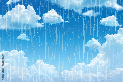 Rainy Clouds. Illustration of sky with rainy clouds in sketchy style.