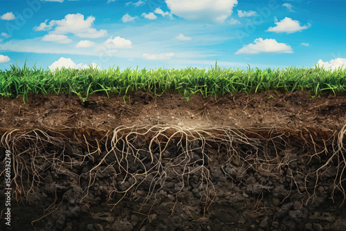 grass with roots and soil.