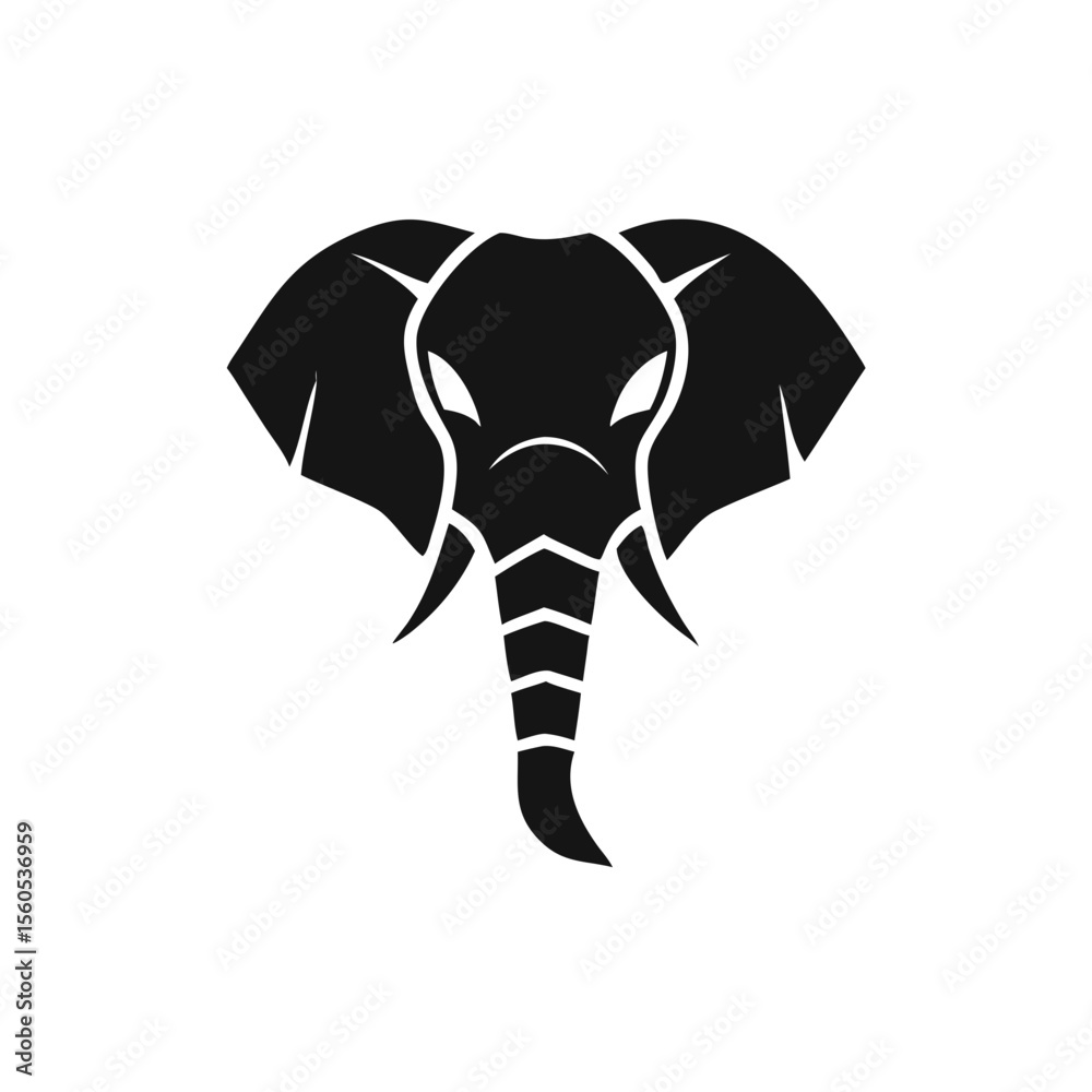 Fototapeta premium vector illustration of a black and white elepant