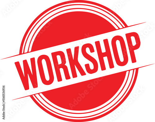 workshop red stamp text vector