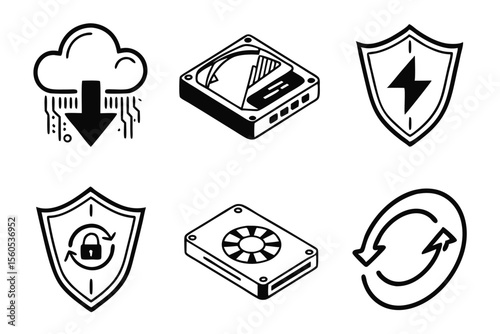 set of shield icons