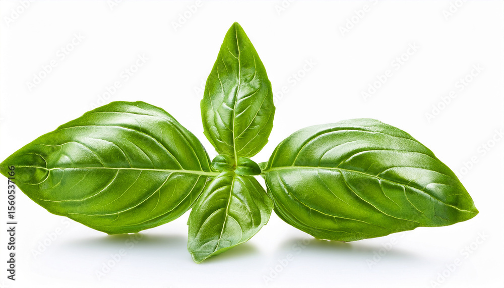 Obraz premium basil leaves on white background