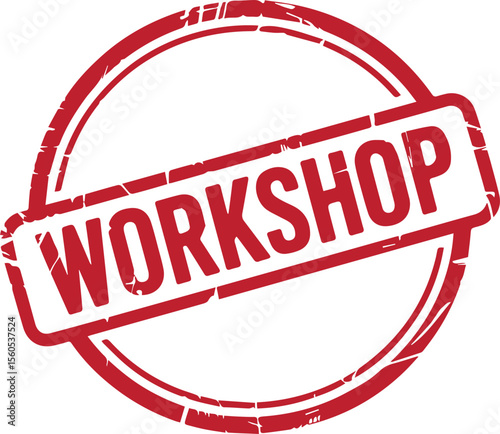 workshop red stamp text vector