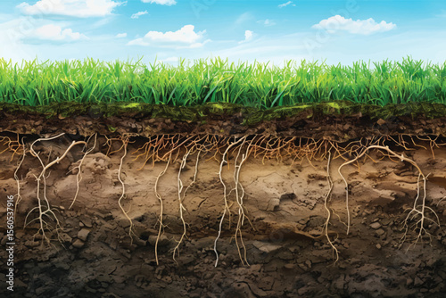 grass with roots and soil.