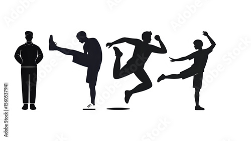 kungfu vector silhouette set