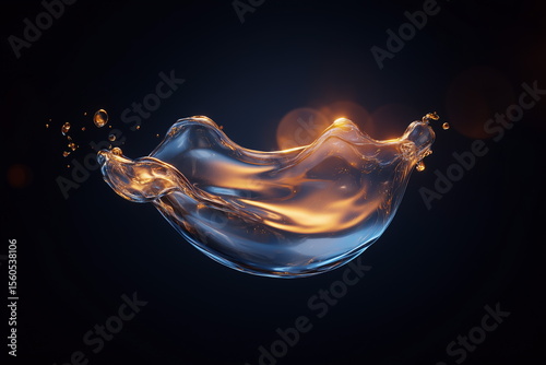 Captivating splash of water showcasing dynamic movement and vivid reflections in a dark background