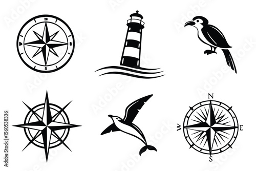 nautical icons set