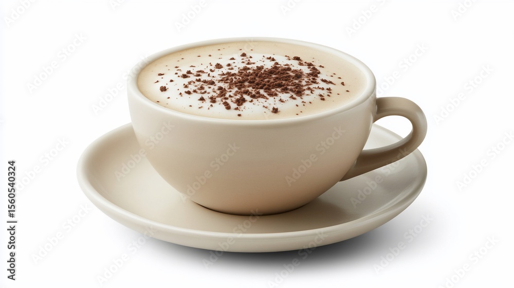 Naklejka premium Creamy coffee drink in a light beige mug