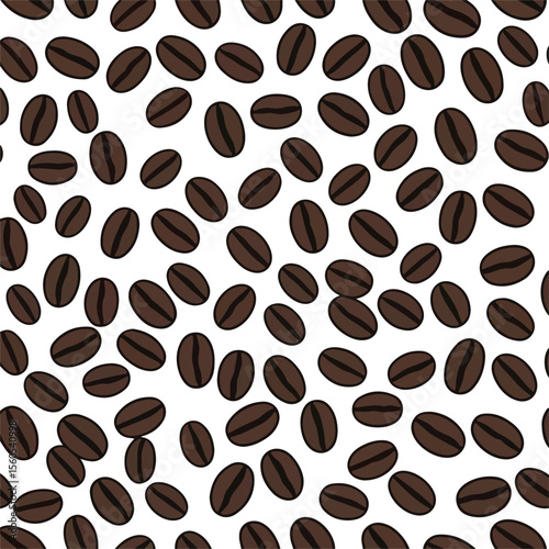 coffee beans seamless pattern