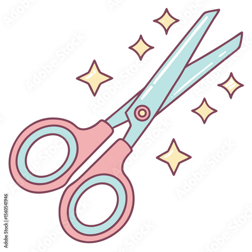Cute Pastel Scissors with Sparkles for Crafting and Cutting