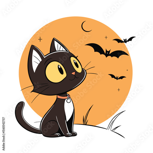  cat vector isolated silhouette Illustration, perfect for Halloween, cat lovers.