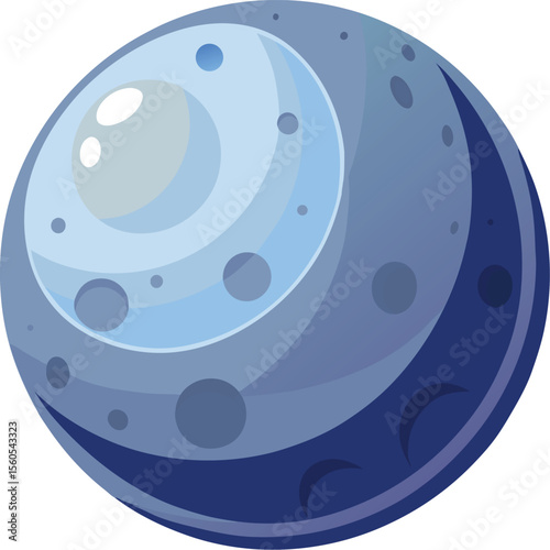 Stylized minimalist moon illustration on a clean white background perfect for celestial or space themed designs