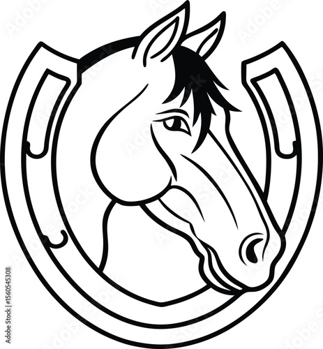 Horse Head Silhouette Vector Illustration Design