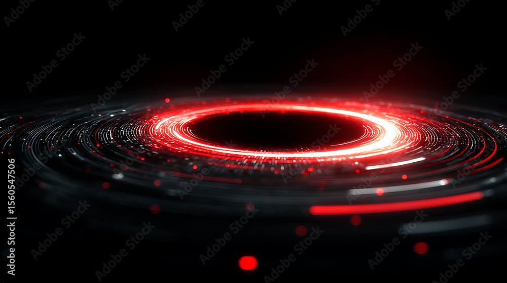 Fototapeta premium Abstract visualization of a technology portal with glowing red energy streams