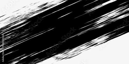 Diagonal brush stroke background. Grunge painted texture. Black and white backdrop. The images are created without the use of any artificial intelligence software at any stage