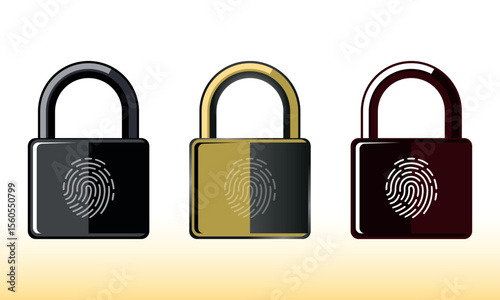 Biometric Padlock Silhouette – Futuristic Security Icon