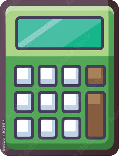 Modern calculator design with clean white background and vibrant color accents