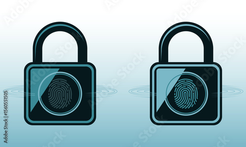 Bio-metric Padlock Silhouette – Futuristic Security Icon