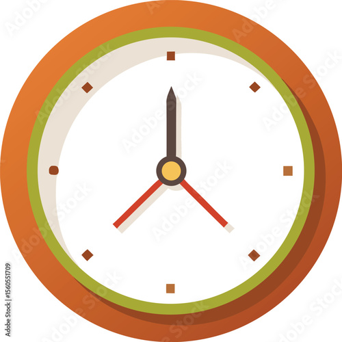 Classic analog wall clock with clean white background perfect for timekeeping and design projects