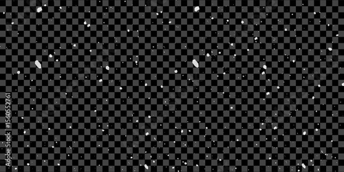Snow flakes winter snowfall white light vector background. Christmas background, white snow on black background for edit photo.	