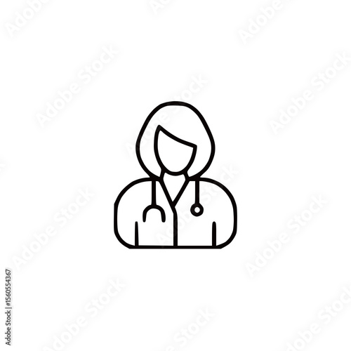 Nurse icon- Healthcare professional in uniform vector.
