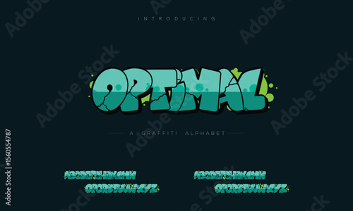 Bold Graffiti Alphabet Font – Cracked Bubble Street Art Letters A–Z