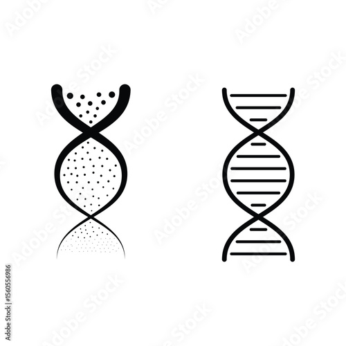 DNA structure molecule genetic biology spiral helix icon vector illustration science medical chemistry symbol genome data research line design.