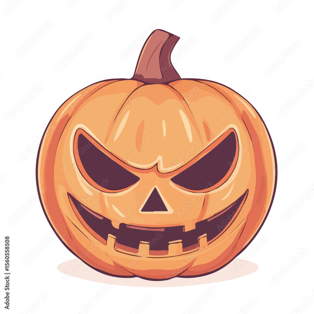 Fototapeta premium Halloween Mask, 2D isometric flat cartoon vector illustration isolated on white background.