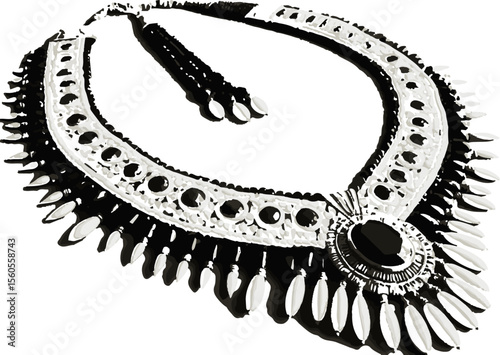 Ornamental Necklace Vector Art, Floral Jewelry Silhouette Design, Decorative Lace Necklace Vector, Elegant Ornate Collar Design, Vintage Floral Necklace Vector, Intricate Pendant Frame Art, Antique La