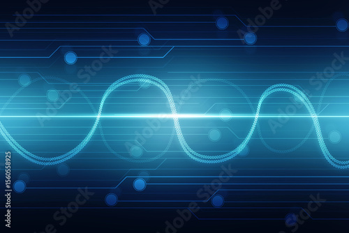 2d illustration Abstract futuristic electronic circuit technology background