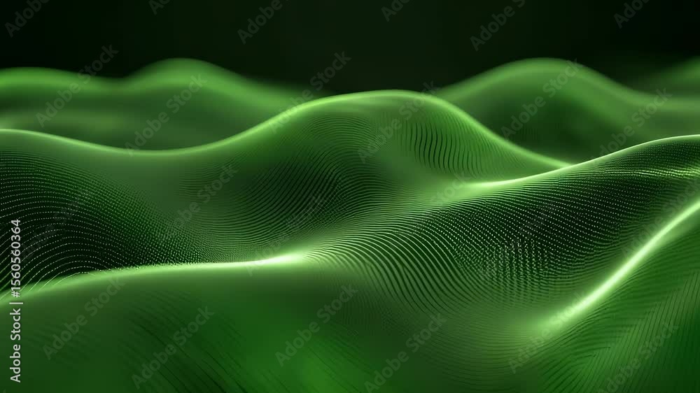 Abstract green digital waves background with futuristic design and smooth movement