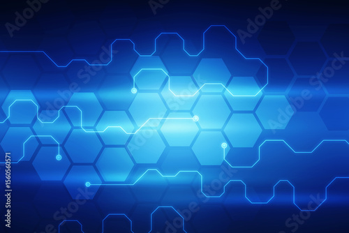 2d illustration Abstract futuristic electronic circuit technology background
