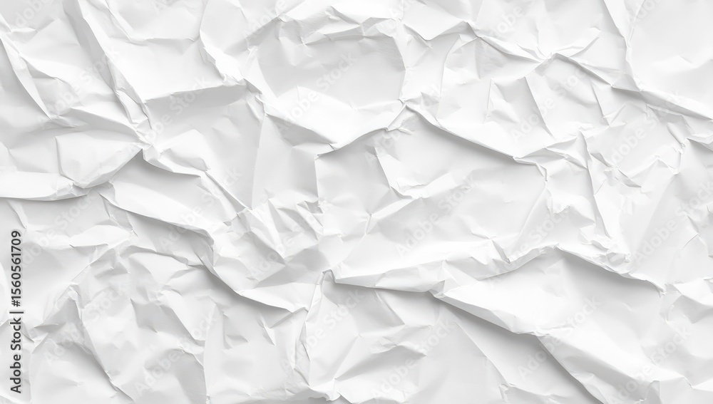 Fototapeta premium Close-up crumpled white paper texture (1)
