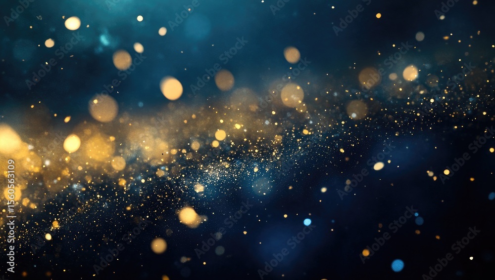 Obraz premium Abstract bokeh, gold and blue