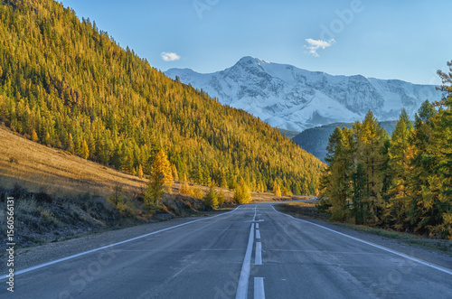 Chui highway in  Altai Mountains in Siberia, Altai Republic, Russia, drone point of view
