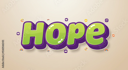 Vibrant Green and Purple Hope Typography Design